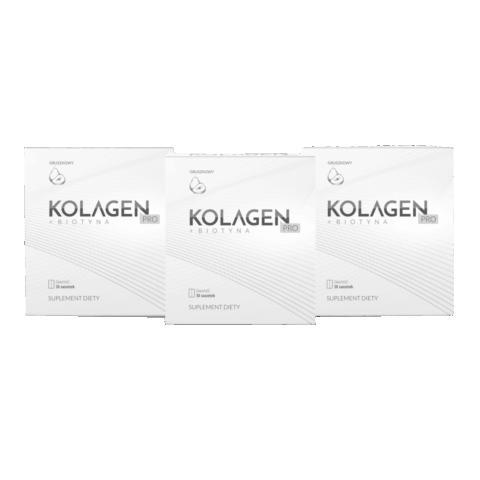 3 x Kolagen Pro naturalny, rybi. Stawy, włosy i paznokcie (3x30 saszetek, gruszkowy)