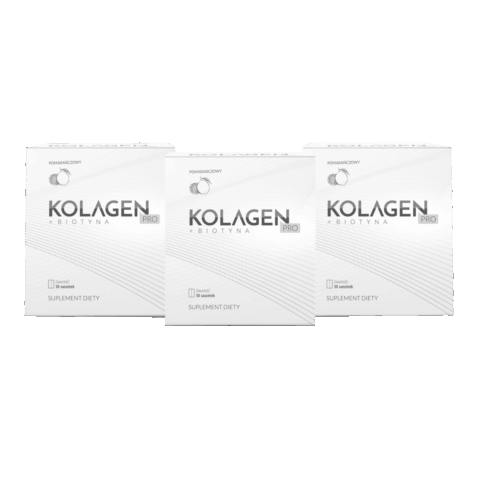 3 x Kolagen Pro naturalny, rybi. Stawy, włosy i paznokcie (3x30 saszetek, pomarańczowy)