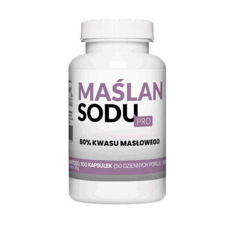 Maślan Sodu 80% 1000mg Kwas Masłowy 800mg 100 Vegekapsułek Megaporcja