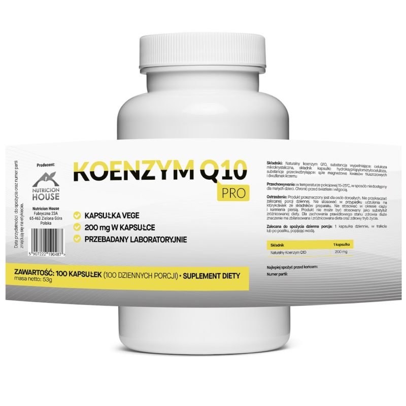 Naturalny Koenzym Q10 Aż 200mg 100 Vegekapsułek Megaporcja Najmocniejszy