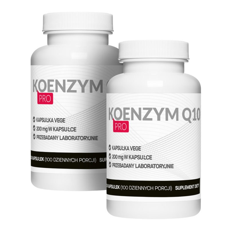 2x Naturalny Koenzym Q10 AŻ 200mg 100 Vegekapsułek Megaporcja Najmocniejszy