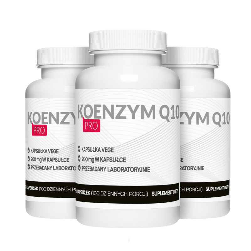 3x Naturalny Koenzym Q10 AŻ 200mg 100 Vegekapsułek Megaporcja Najmocniejszy