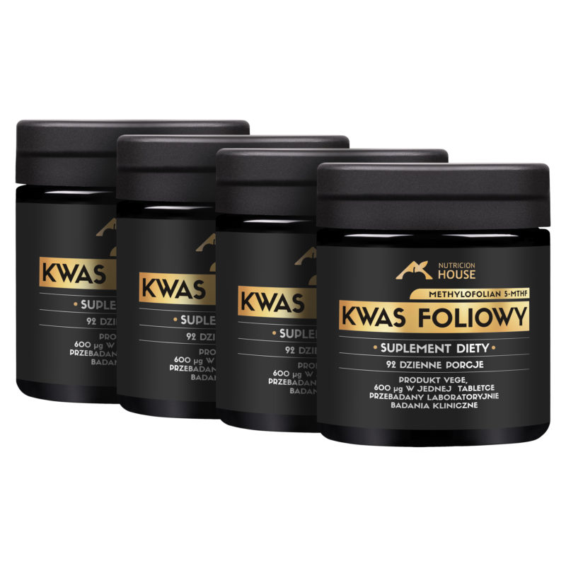 4x Kwas Foliowy MethyloFolian 5-MTHF aż 600mcg 150 tabletek Najlepsza Forma!