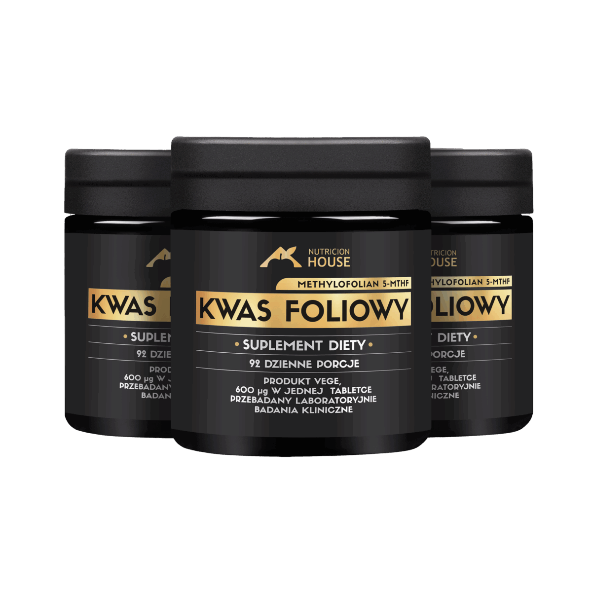 3x Kwas Foliowy MethyloFolian 5-MTHF aż 600mcg 150 tabletek Najlepsza Forma!