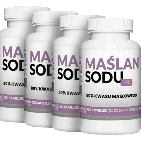 4x Maślan Sodu 80% 1000mg Kwas Masłowy 800mg 100 Vegekapsułek Megaporcja