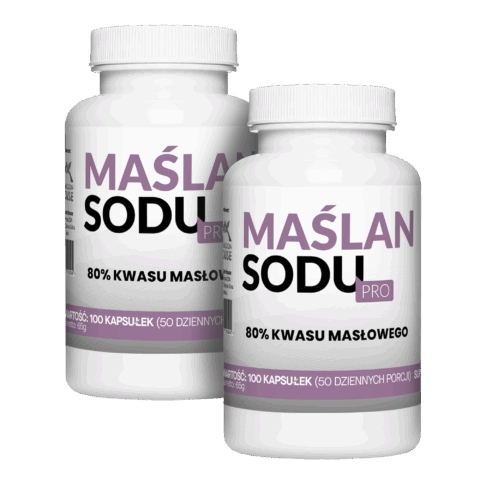 2x Maślan Sodu 80% 1000mg Kwas Masłowy 800mg 100 Vegekapsułek Megaporcja