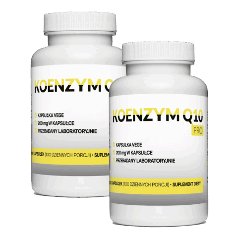 2x Naturalny Koenzym Q10 AŻ 200mg 100 Vegekapsułek Megaporcja Najmocniejszy