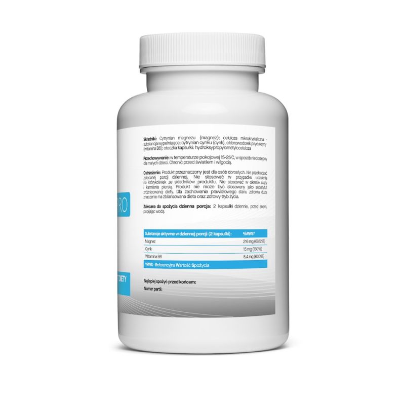 4x ZMA MAGNEZ + CYNK + Witamina B6 100 vegekapsułek najlepsza wchłanialność