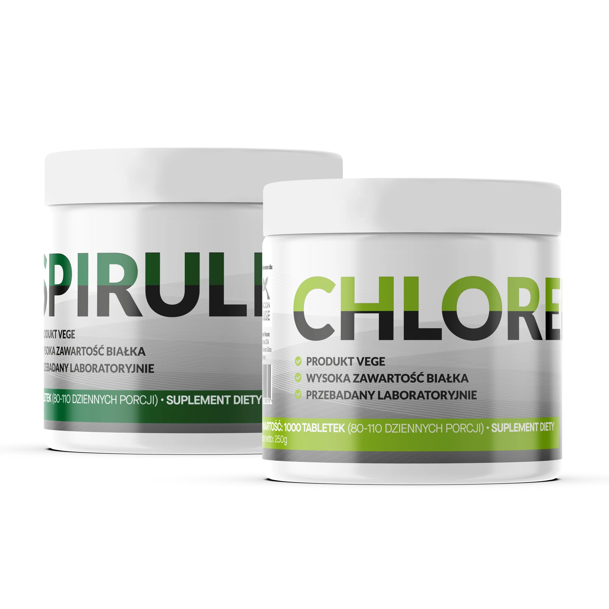 CHLORELLA Pro + SPIRULINA Pro - 2x 1000 tabletek