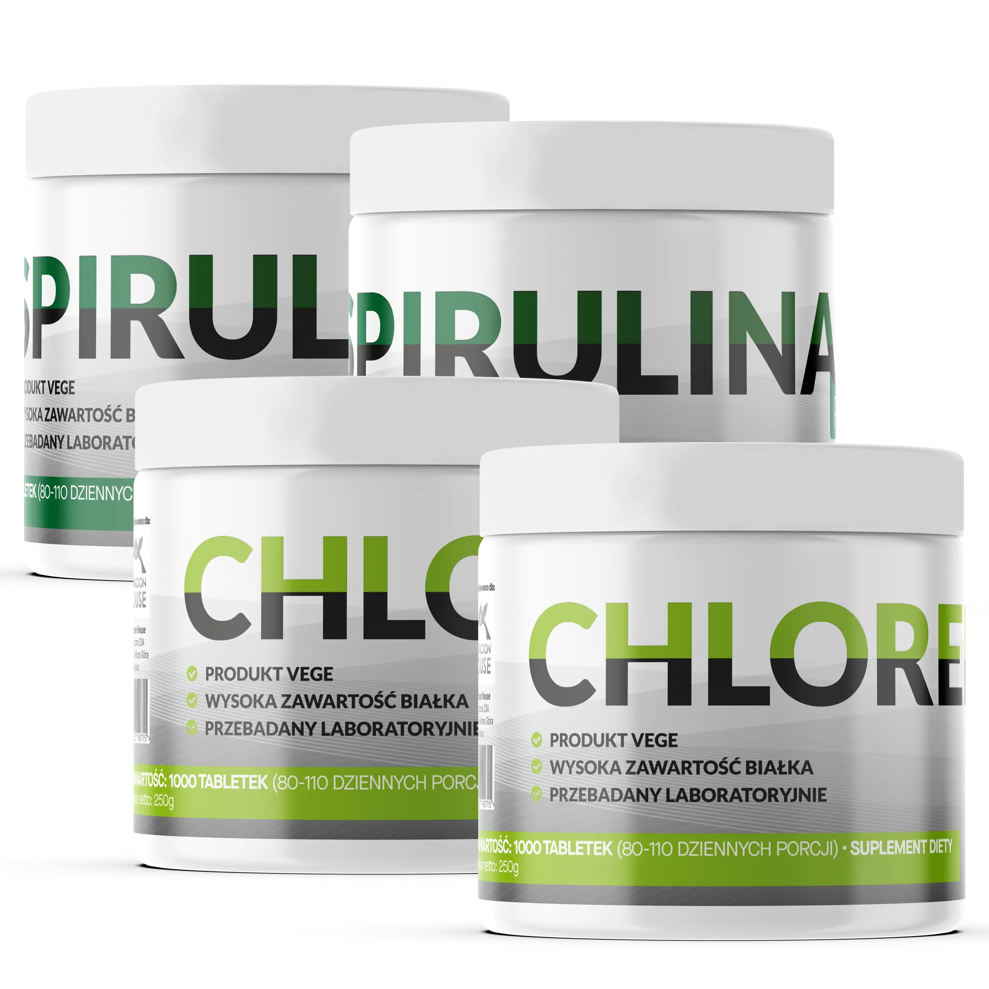 2 x CHLORELLA Pro + SPIRULINA Pro - 4x 1000 tabletek